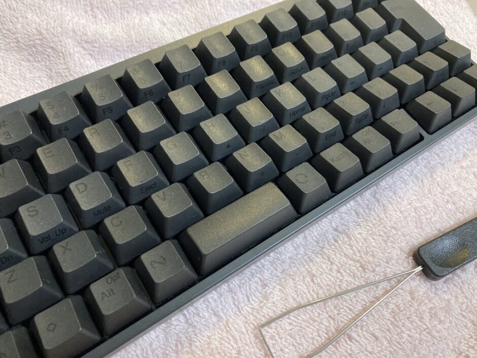掃除完了後のキーボード